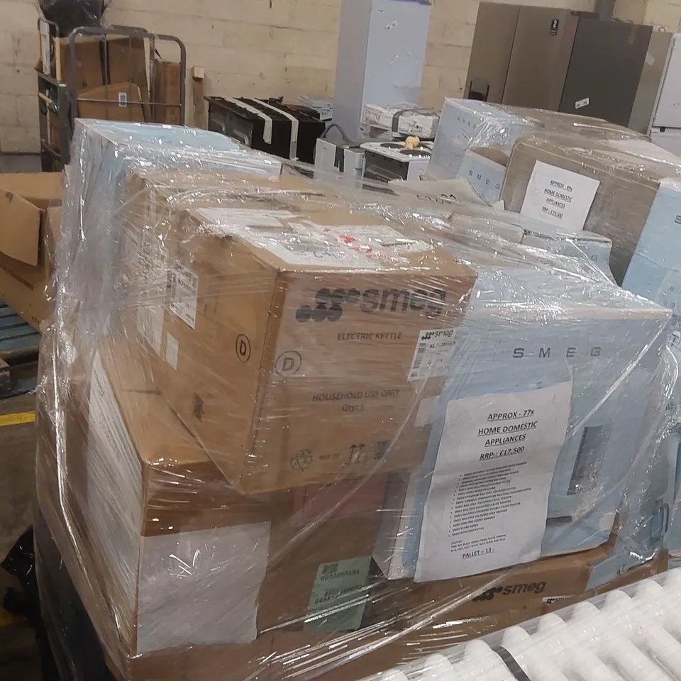 PALLET CONTAINING APPROXIMATELY 77x HOME DOMESTIC APPLIANCES