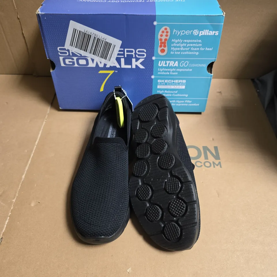 SKECHERS GO WALK 7 SLIP-ON SHOES – BLACK - UK SIZE 3.5