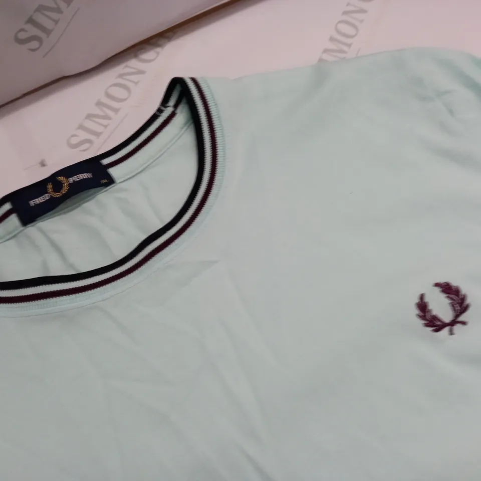 FRED PERRY SKY GREEN T-SHIRT - LARGE