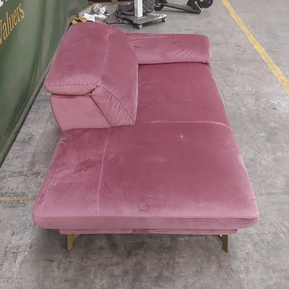 QUALITY DESIGNER ITALIAN MADE ANAIS STAND ALONE CHAISE LOUNGE - PINK VELVET