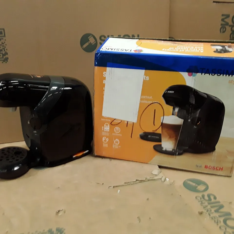 BOXED TASSIMO BY BOSCH STYLE POD COFFEE MACHINE - BLACK TAS112EGB
