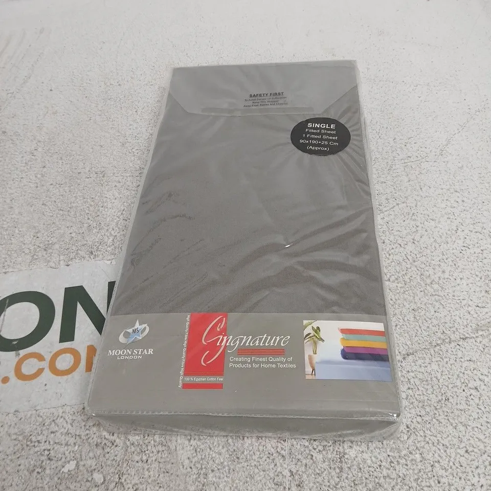 MOONSTAR LONDON LUXURIOUS DYED BED LINEN SINGLE FITTED SHEET DARK GREY