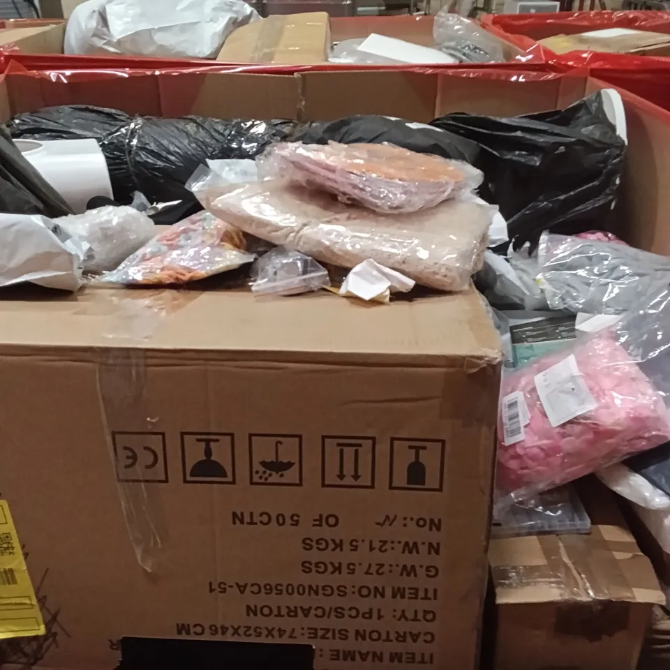 PALLET OF ASSORTED ITEMS INCLUDING - GLASS SCREEN PROTECTOR, BASIN WRENCH, FESTIVE DECORATION 