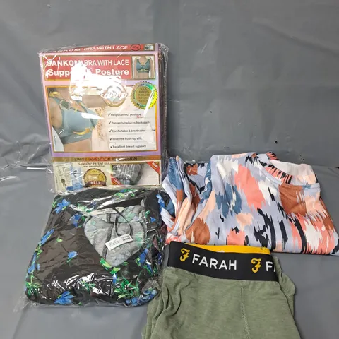 APPROXIMATELY 20 CLOTHING ITEMS TO INCLUDE BRAS, TOPS AND DRESSES. ASSORTED COLOURS, SIZES AND STYLES