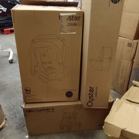 BOXED OYSTER 4 STROLLER SET; INCLUDES STROLLER, CARRYCOT AND CAR SEAT (4 BOXES)