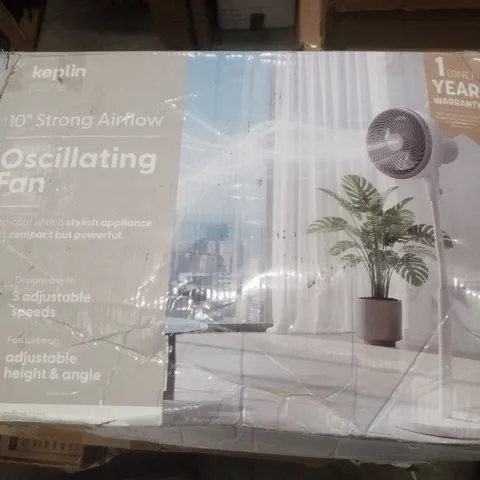 BOXED KEPLIN 10" STRONG AIRFLOW OSCILLATING FAN - WHITE