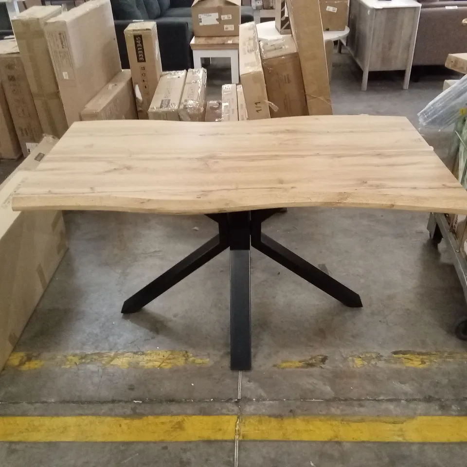 DURABLE WOODEN DINING TABLE WITH X-SHAPED LEGS