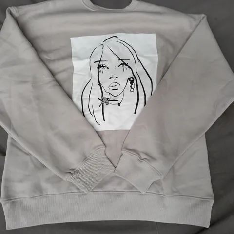ZARA ONE DAY IN NEW YORK LONG SLEEVE JUMPER IN LIGHT GREY SIZE 13-14