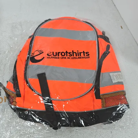 EUROSHIRTS HIGH-VISIBILITY ORANGE BACKPACK WITH REFLECTIVE STRIPS