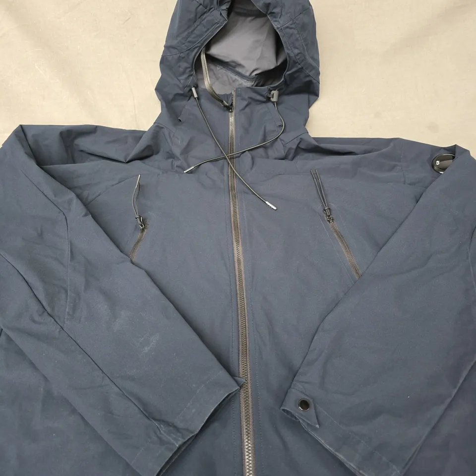 C.P. COMPANY NAVY HOODED JACKET - SIZE UNSPECIFIED