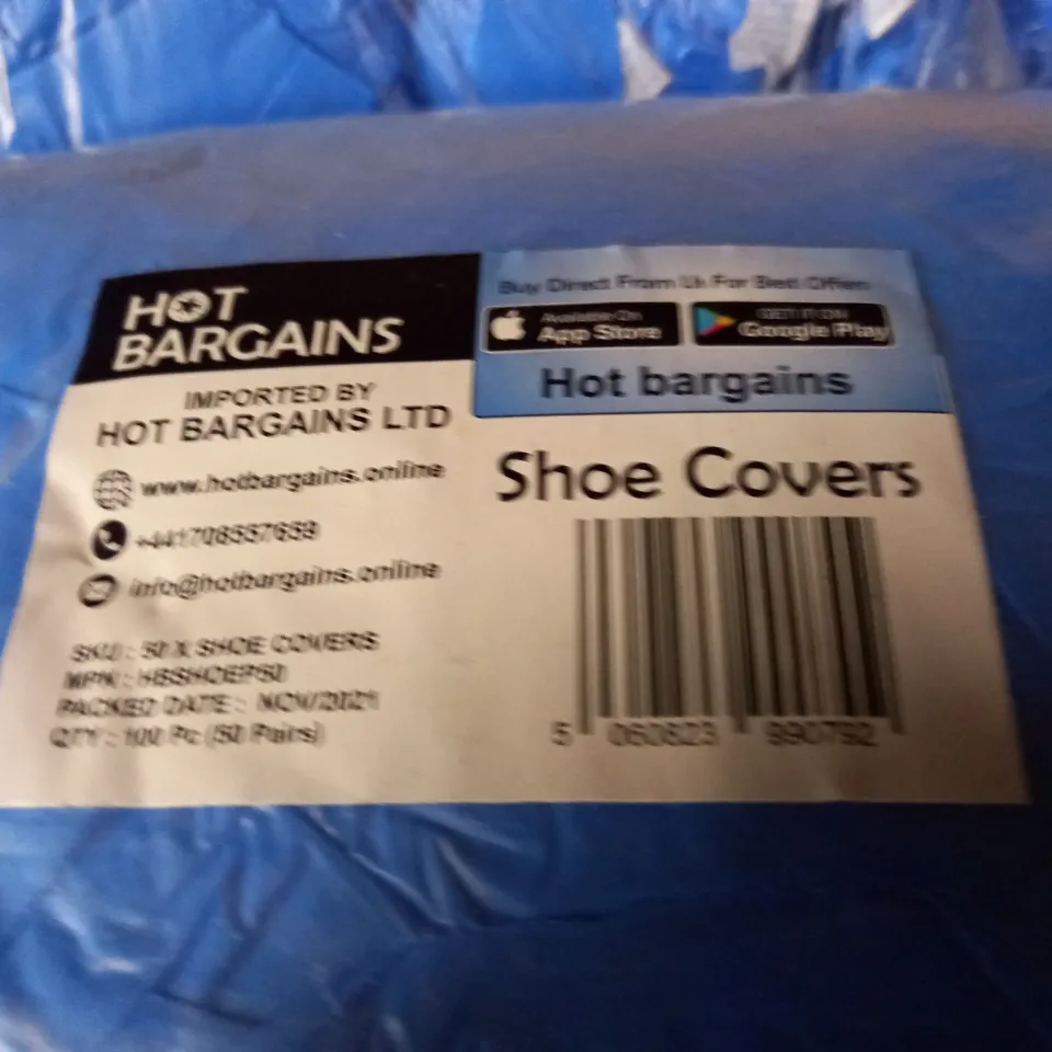 LOT OF 4 50-PAIR PACKS OF DISPOSABLE SHOE COVERS