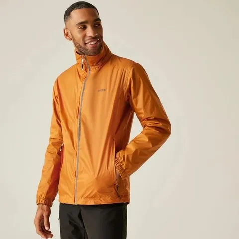 REGATTA MEN'S LYLE IV WATERPROOF PACKAWAY JACKET | FOX ORANGE LARGE TAGGED