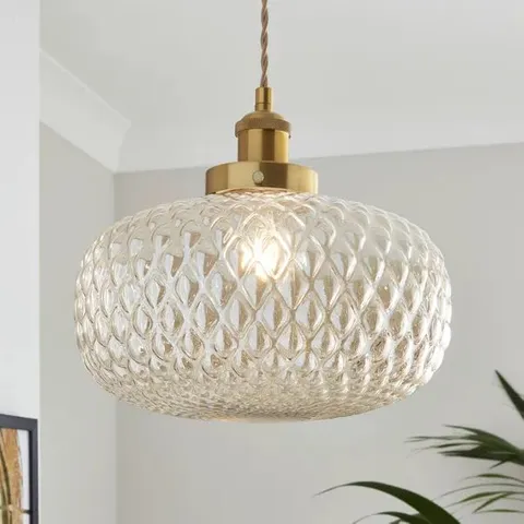BOXED SILAS EMBOSSED EASY FIT PENDANT SHADE