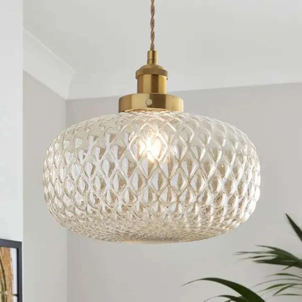 BOXED SILAS EMBOSSED EASY FIT PENDANT SHADE