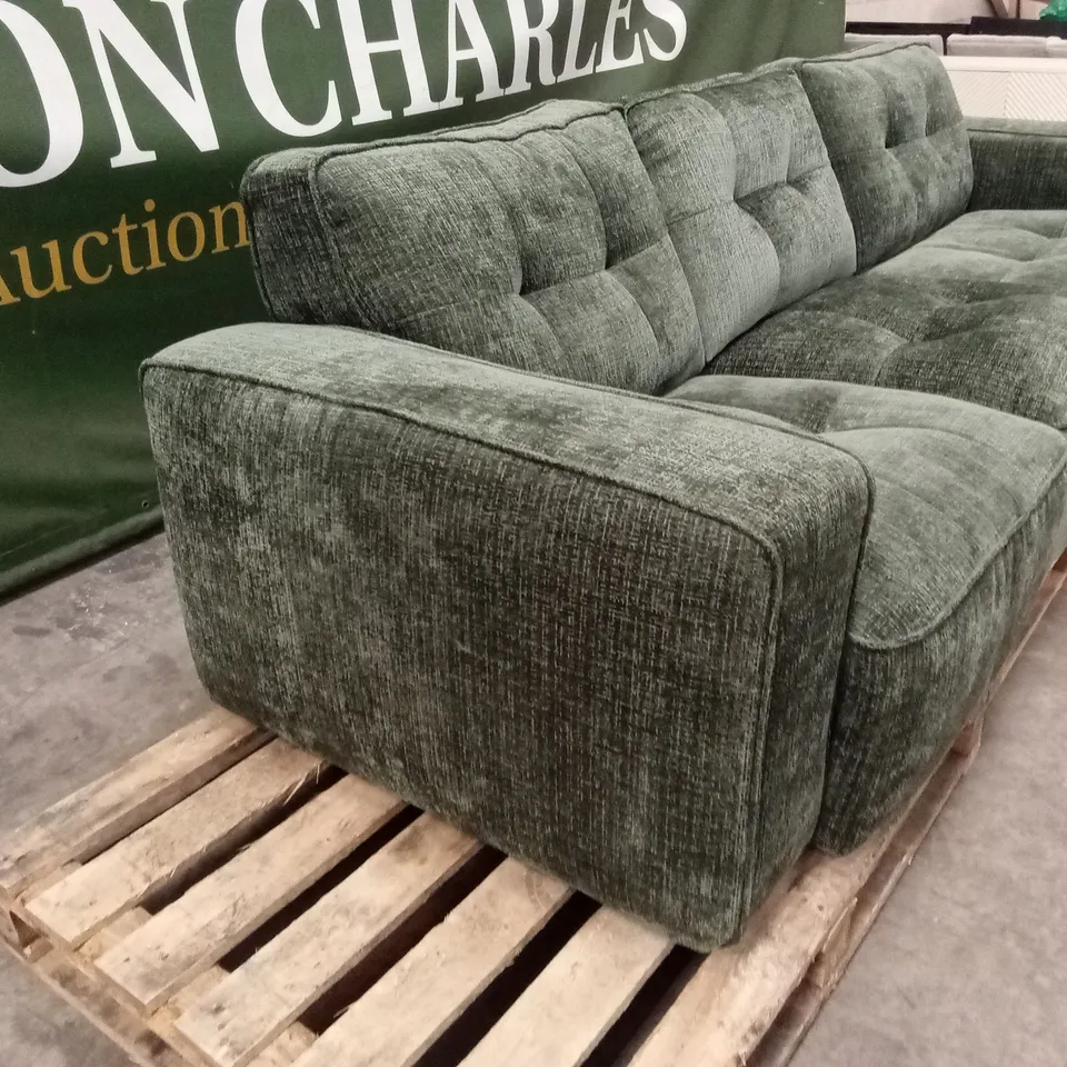 QUALITY DESIGNER ITALIAN MADE GRAVINA MAXI 3 SEATER FABRIC SOFA - GREEN