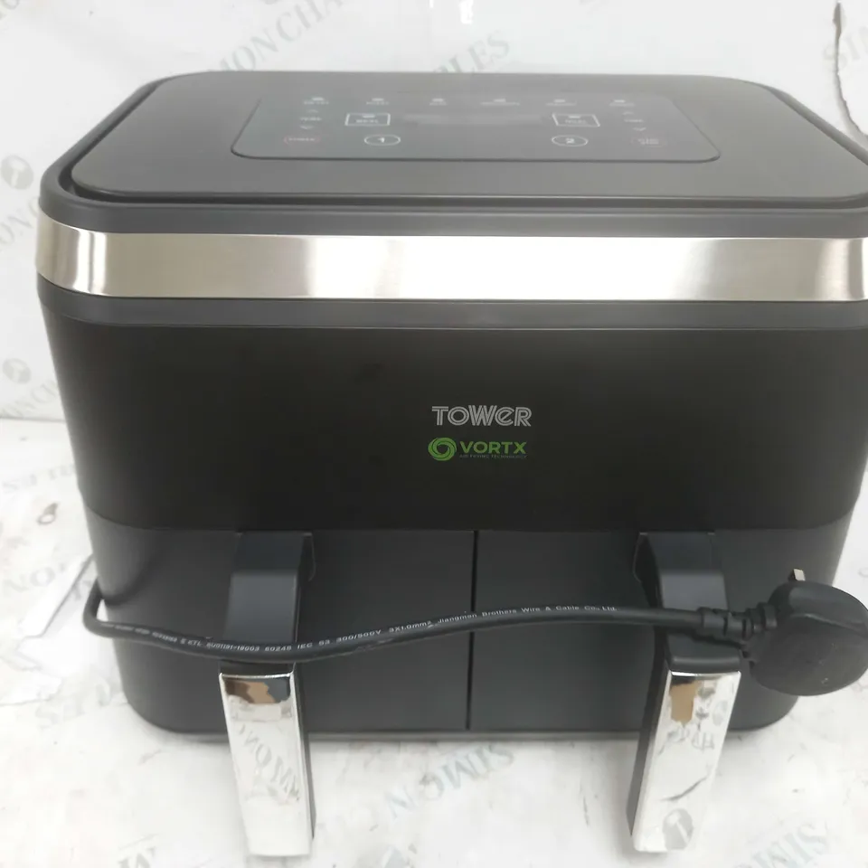 BOXED TOWER 8 LITRE DUAL BASKET AIR FRYER