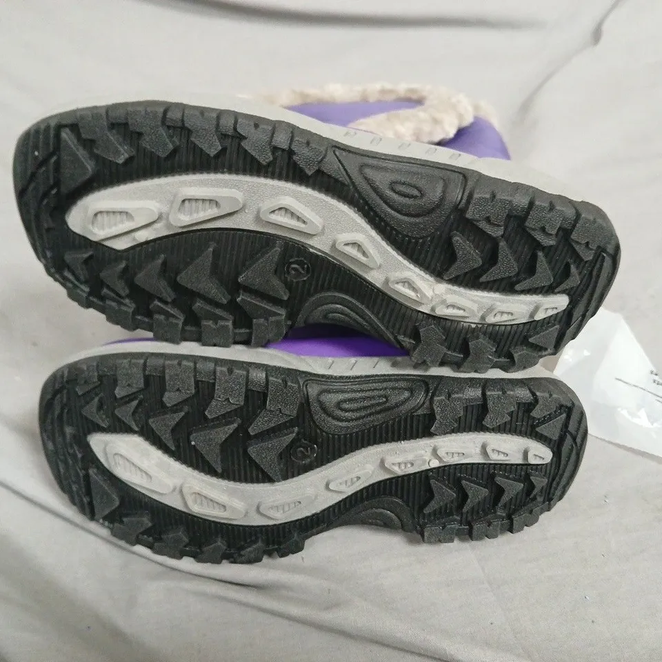 MOUNTAIN WAREHOUSE KIDS' WINTER BOOTS – PURPLE & LILAC WITH FAUX FUR LINING, UK 2