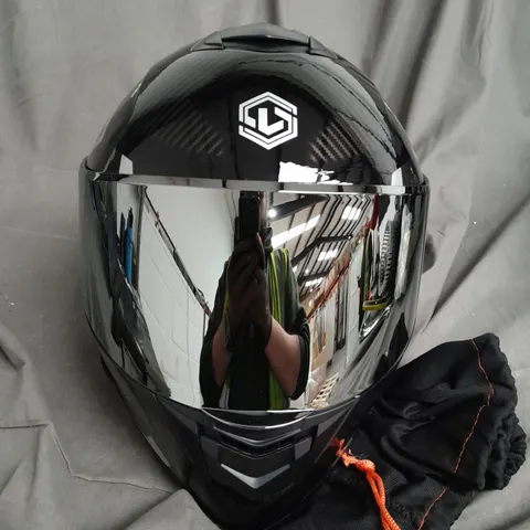 LVS HF-701DV HELMET SIZE L IN BLACK 