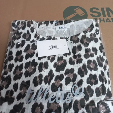 TILLETTS MOCHA LEOPARD BUBBLE COTTON TOP – LEOPARD PRINT