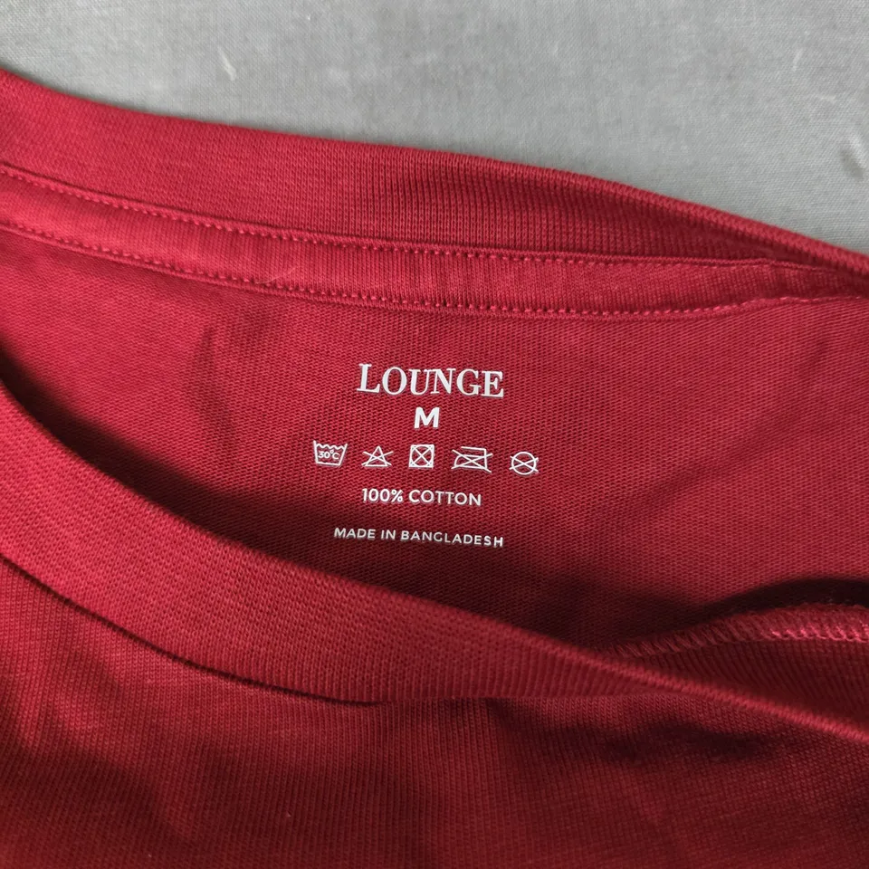LOUNGE RED COTTON T-SHIRT, SIZE M
