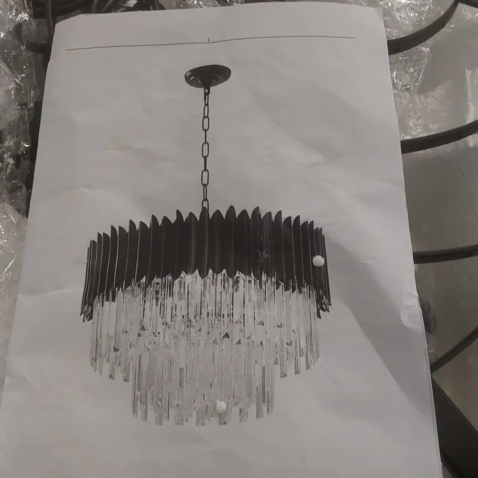 BOXED 8-LIGHT CHANDELIER