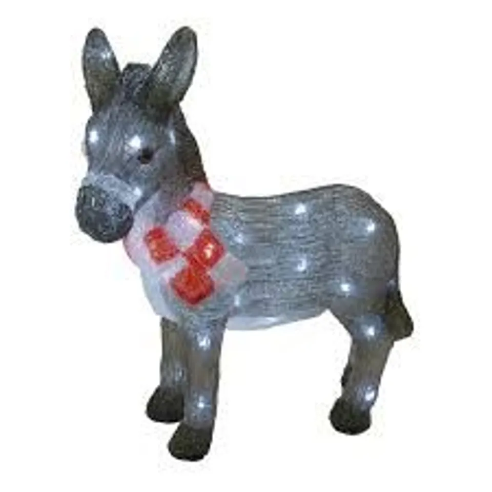 BOXED NEO 34 CM DONKEY ACRYLIC CHRISTMAS LIGHT 30 COOL WHITE LED CHRISTMAS LIGHT