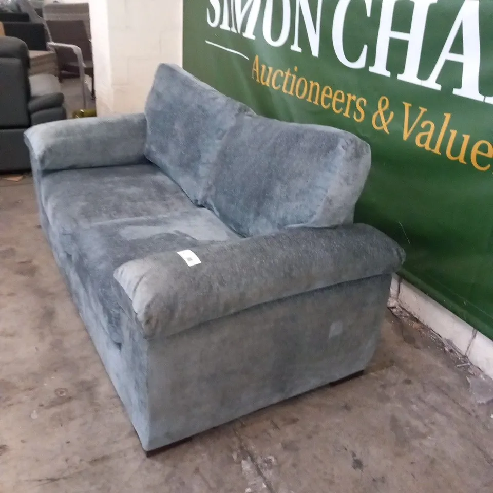 DESIGNER SILVER FABRIC TWO SEATER SOFA