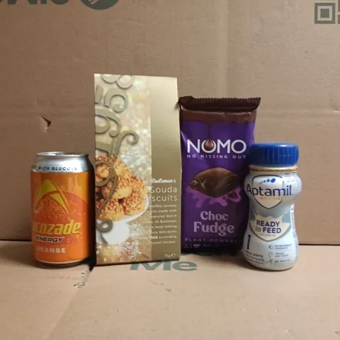 APPROXIMATELY 10 ASSORTED FOOD AND DRINK ITEMS TO INCLUDE LUCOZADE, APTAMIL, ETC