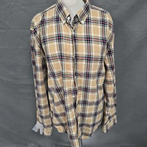 PORTUGUESE KNOWLEDGE FLANNEL SHIRT IN TAN MULTI SIZE XL