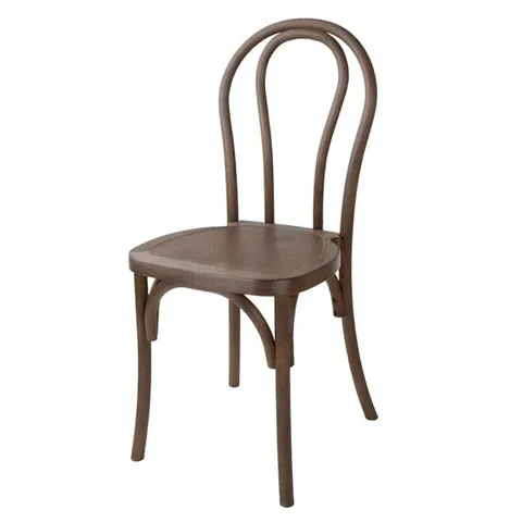 BOXED BOLERO SOHO BENTWOOD STYLE RESIN CHAIRS WALNUT (4 PACK) (1 BOX)