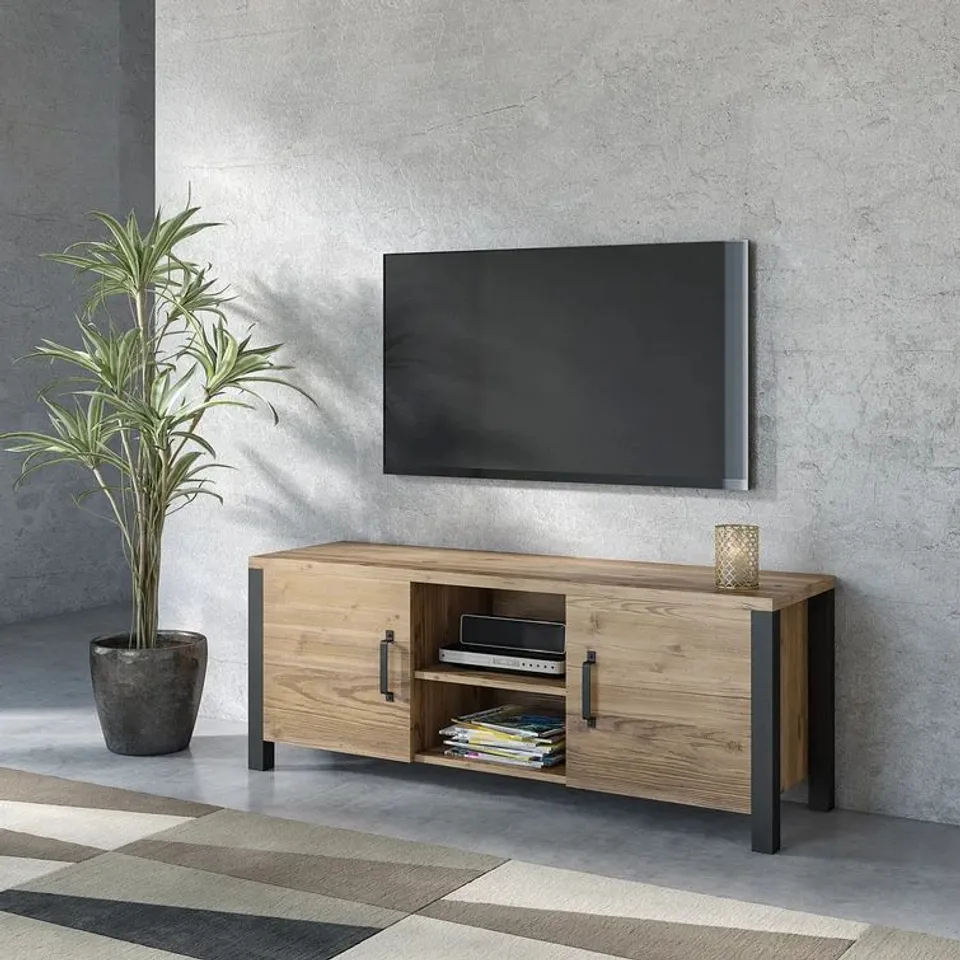 BOXED MONANGO TV STAND FOR TV'S UP TO 55" (1 BOX)