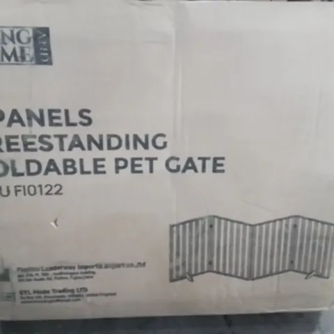 BOXED HOME AND LIVING 4 PANELS FREESTANDING FOLDABLE PET GATE