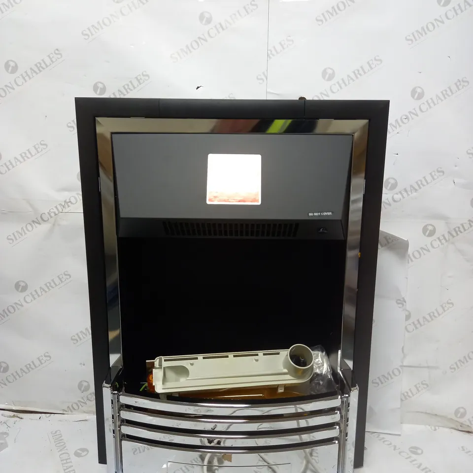 DIMPLEX POMONA OPTIMYST INSET ELECTRIC FIRE, CONTEMPORARY STYLE BLACK AND CHROME