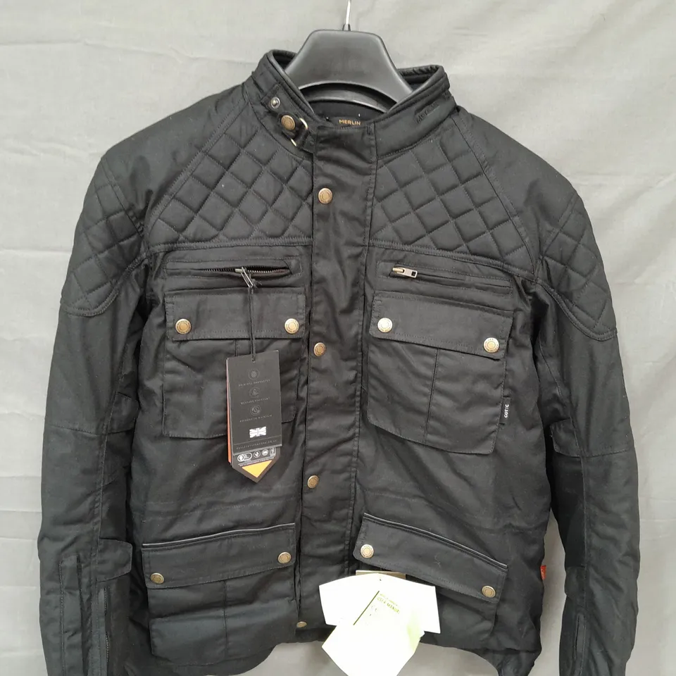 MERLIN D3O PADDED BIKER JACKET IN BLACK - 2XL