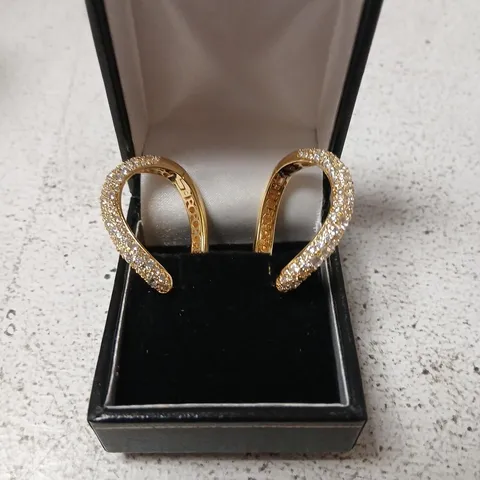 PAUL COSTELLO FOR DIAMONIQUE WAVE CHAIN LINK EARRINGS 