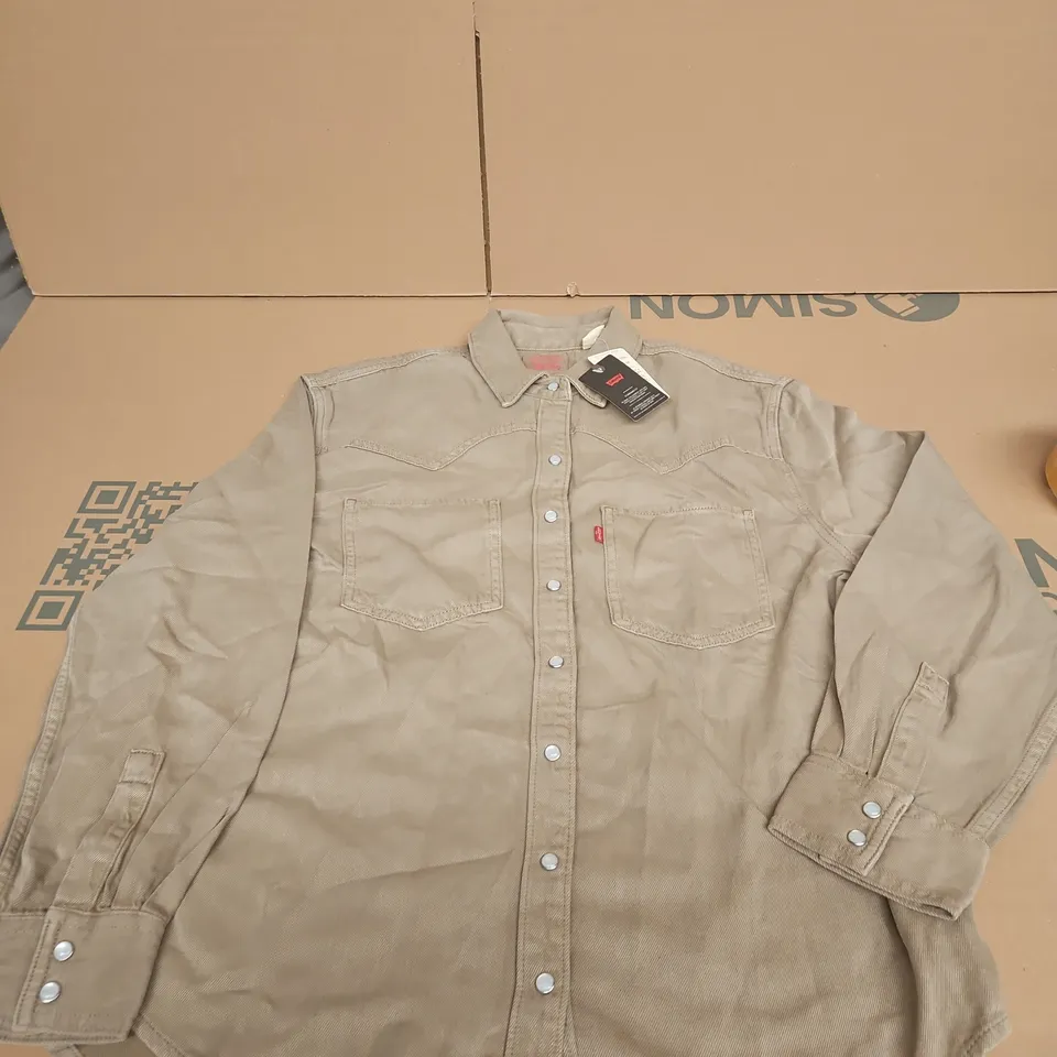 LEVI'S KHAKI SHIRT JACKET, SIZE S
