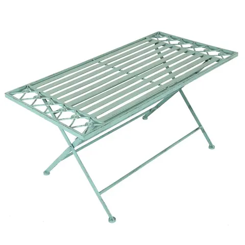 BOXED RODRIGUEZ FOLDING WROUGHT IRON COFFEE TABLE