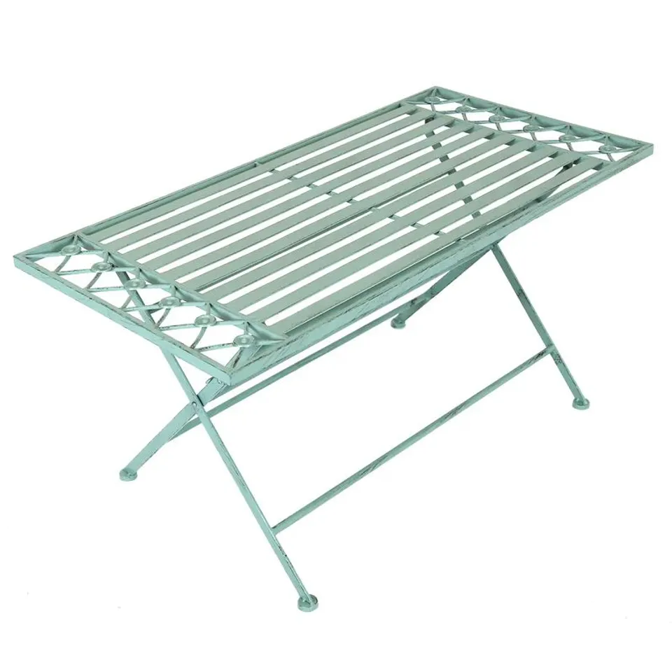BOXED RODRIGUEZ FOLDING WROUGHT IRON COFFEE TABLE 
