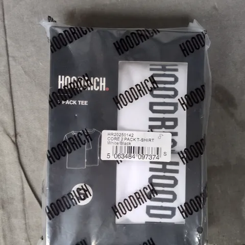 BOXED HOODRICH SET OF 2 T-SHIRTS IN WHITE/BLACK SIZE SMALL