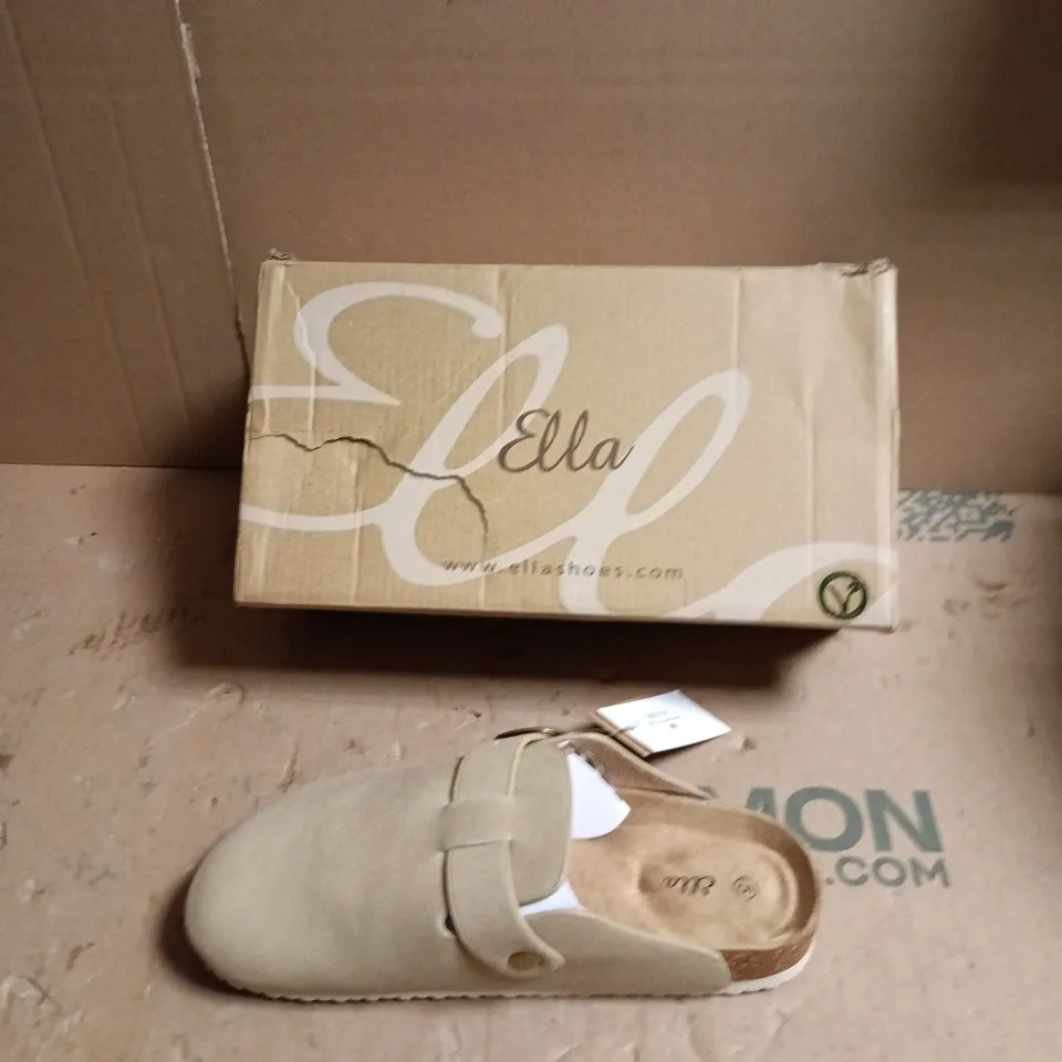  ELLA SHOES BEIGE SLIP-ON SANDALS - UK SIZE 5