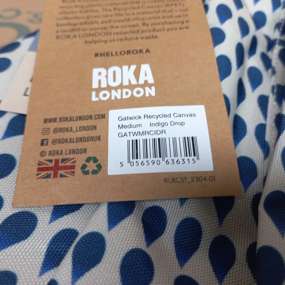 ROKA LONDON GATWICK RECYCLED CANVAS BAG – MEDIUM INDIGO DROP