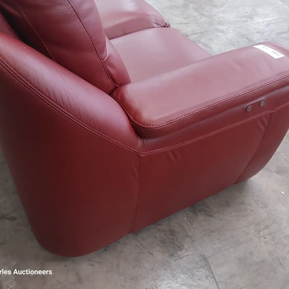 QUALITY ITALIAN DESIGNER AVILA POWER RECLINING THREE SEATER SOFA RED LEATHER 