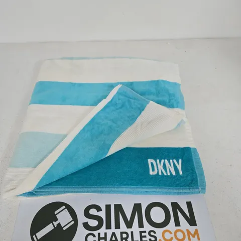 DKNY BATH TOWEL – STRIPED BLUE & WHITE