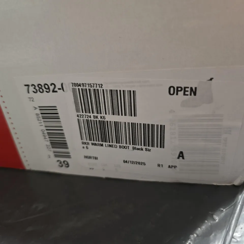 RIEKER WOMEN'S BLACK LEATHER-LOOK ANKLE BOOTS WITH ZIP SIZE 6