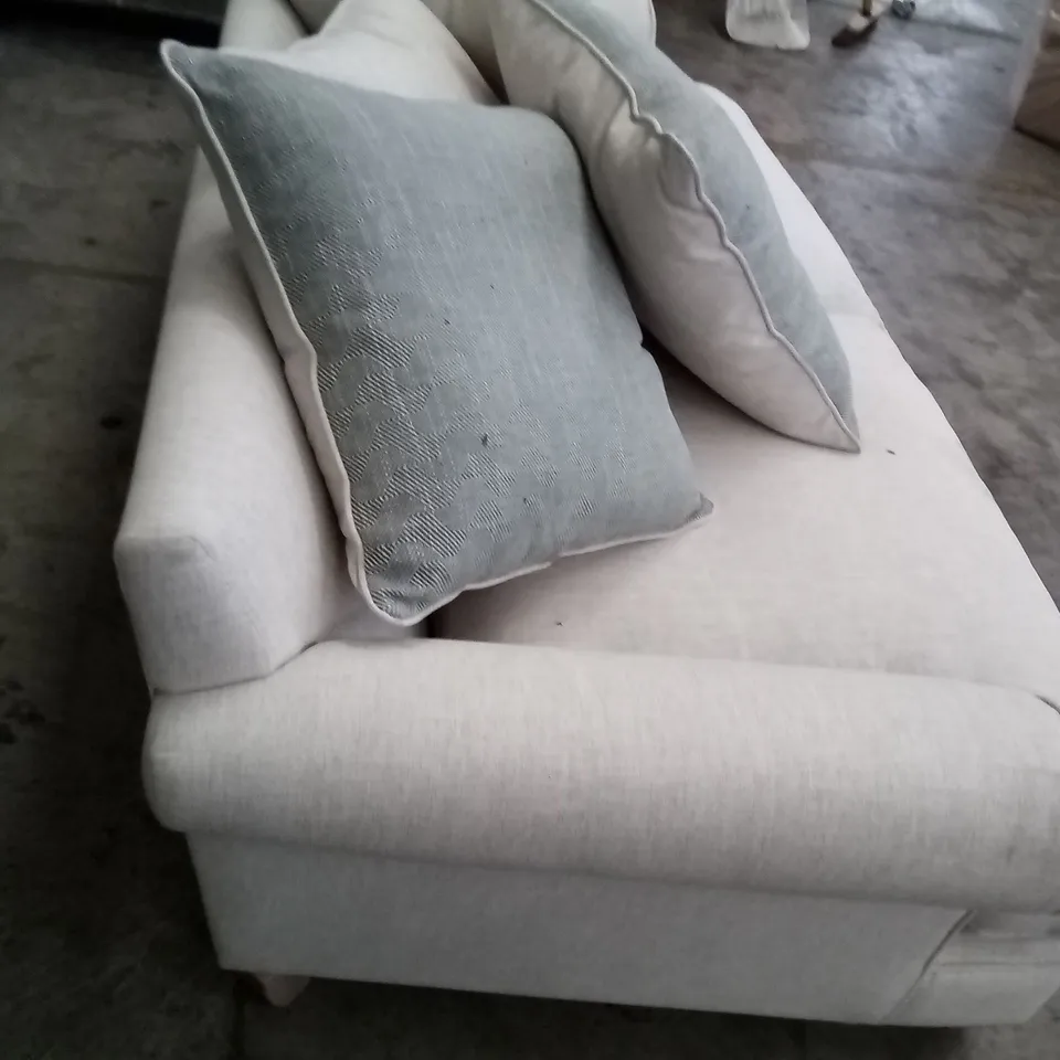 QUALITY THE LOUNGE CO DESIGNER 3 SEATER SOFA - CREAM FABRIC
