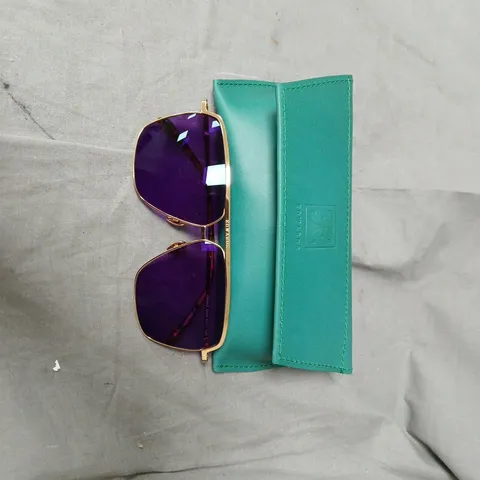 EDWARDS SUNGLASSES – GOLD-TONE FRAME WITH PURPLE LENSES-PLEASE NOTE THESE ARE PRESCRIPTION LENSES 