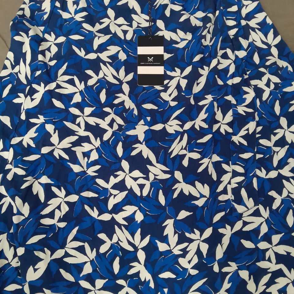 CREW CLOTHING COMPANY PRINTED SKIRT IN BLUE SIZE 12
