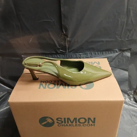 LONDON REBEL GREEN PATENT SLINGBACK HEELS β WOMENβS FOOTWEAR UK 6