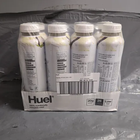 SEALED HUEL MEAL DRINKS VANILLA FLAVOUR 8X500ML - COLLECTION ONLY