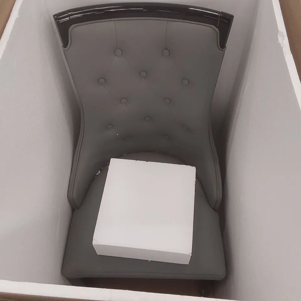 BOXED SET OF 2 DESIGNER UPHOLSTERED DINING CHAIRS